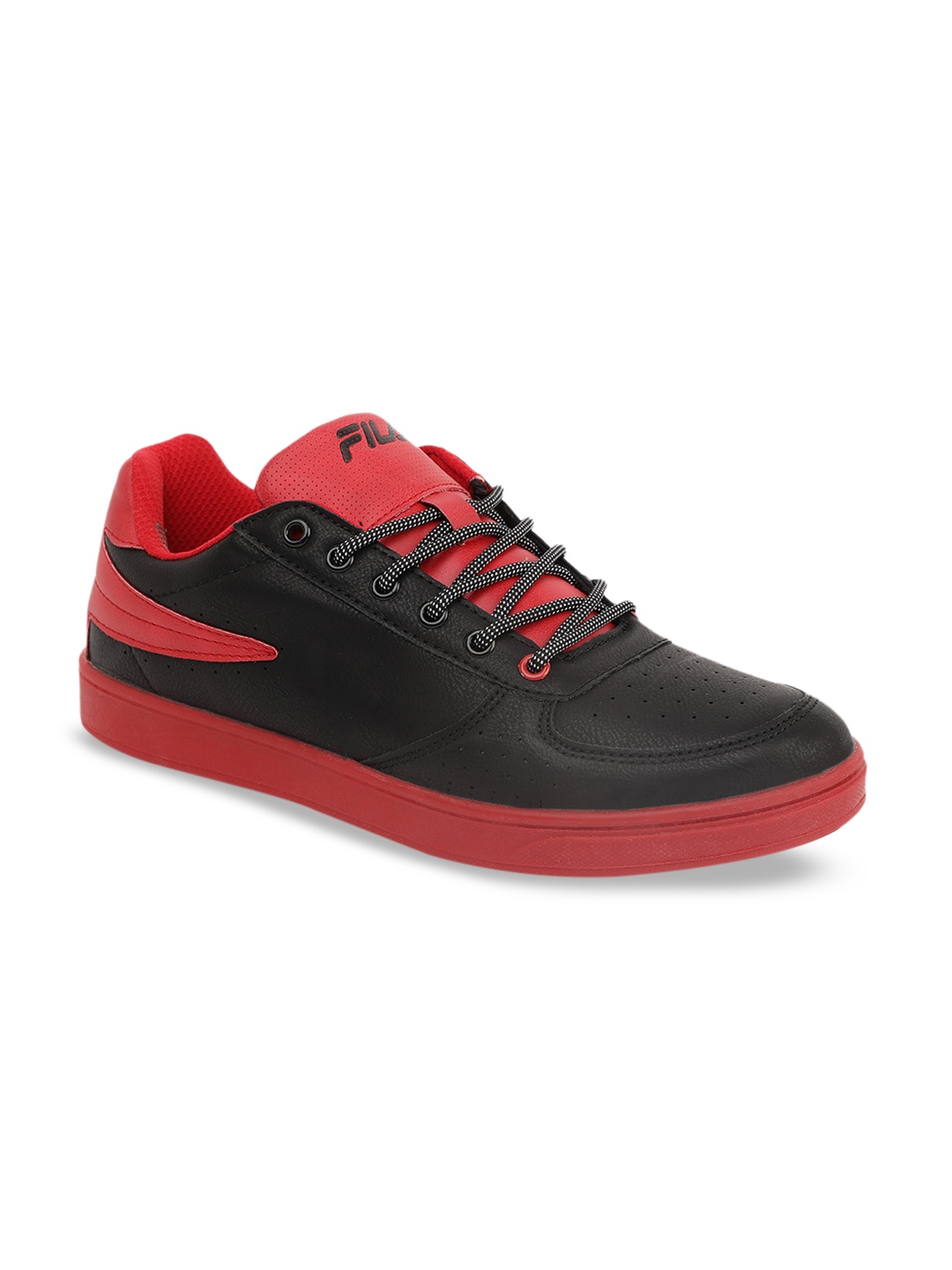 

FILA Men Black & Red Colourblocked Sneakers