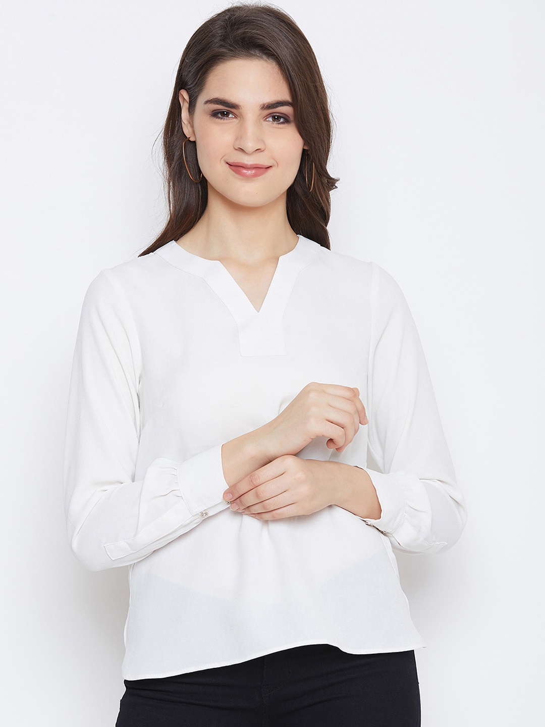 

Imfashini Women White Solid Top