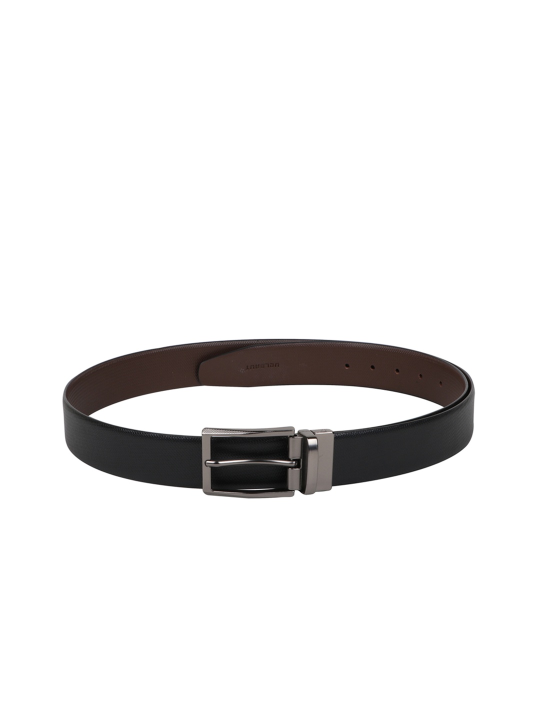 

WELBAWT Men Black & Brown Textured Reversible Belt