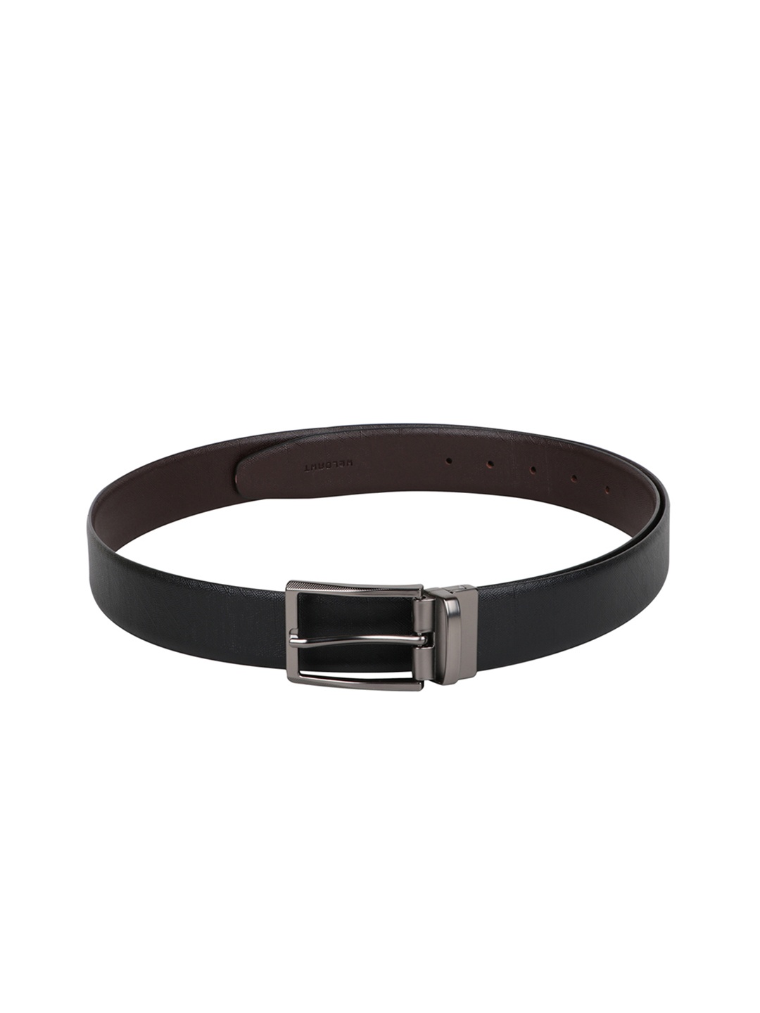 

WELBAWT Men Black & Brown Textured Reversible Belt