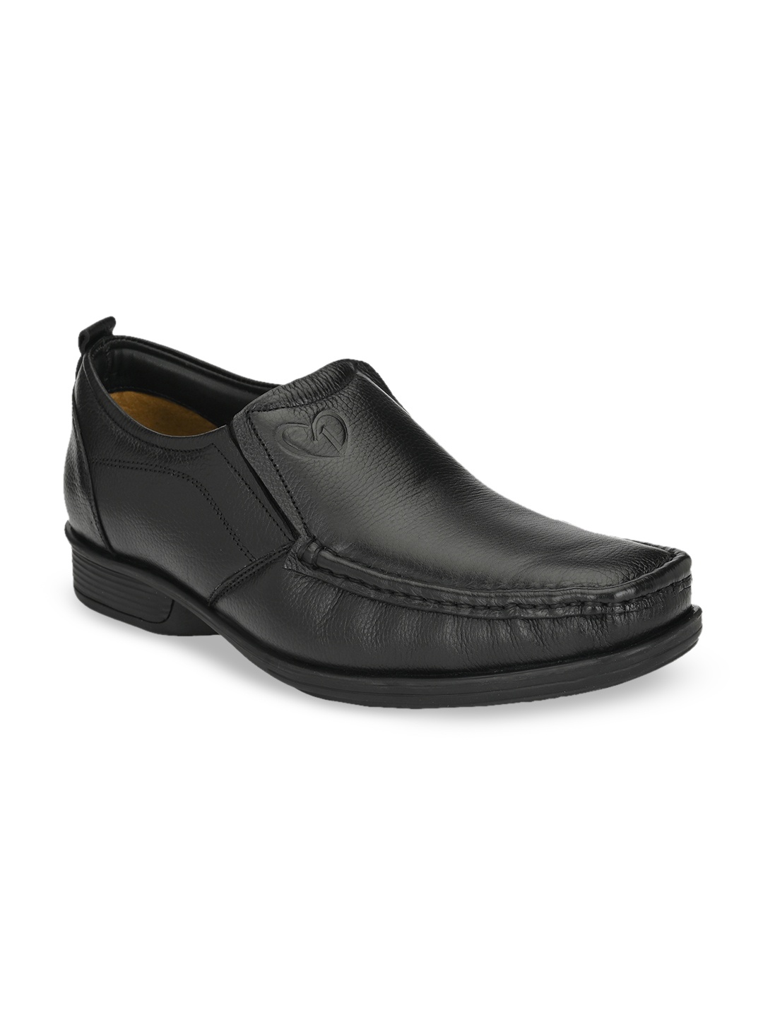 

Delize Men Black Textured Leather Formal Loafers