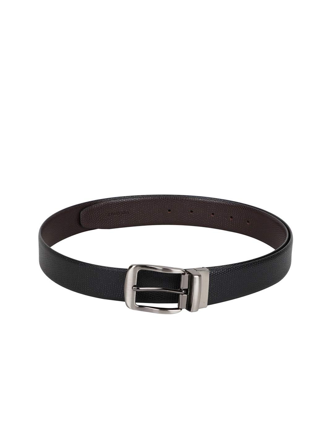 

WELBAWT Men Black & Brown Textured Reversible Belt