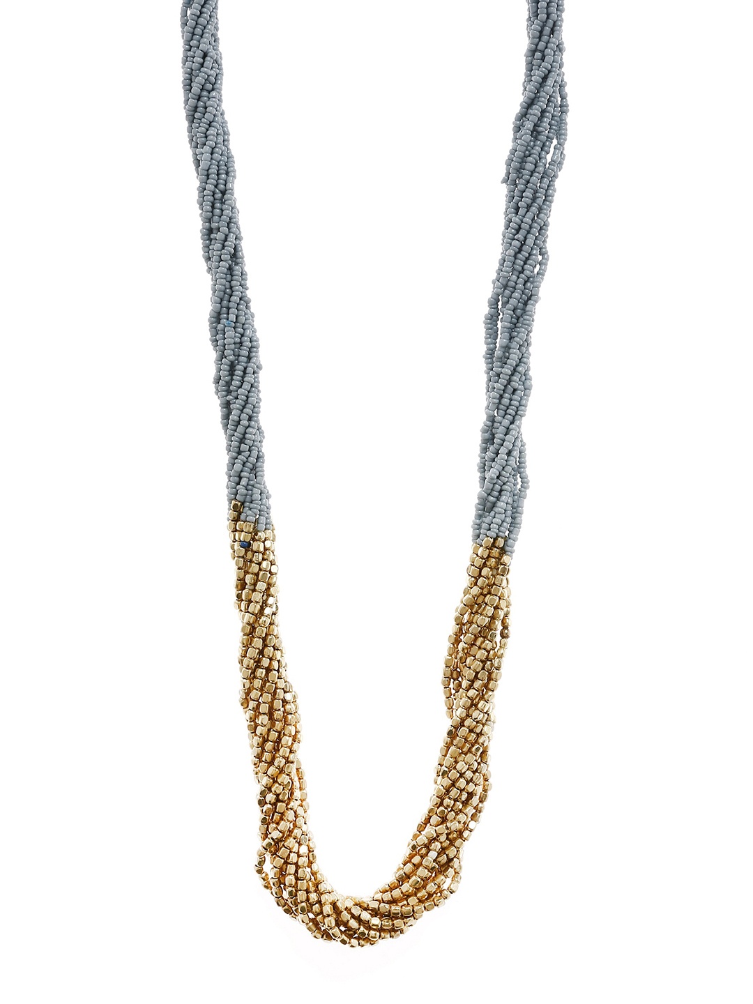 

Bamboo Tree Jewels Grey & Gold-Toned Metal Handcrafted Necklace