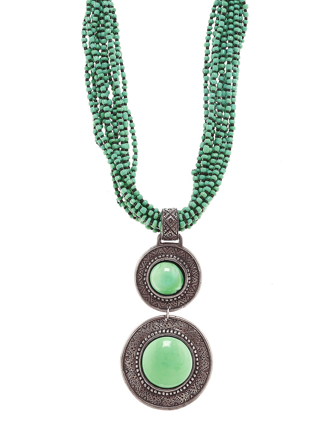

Bamboo Tree Jewels Green Alloy Handcrafted Necklace