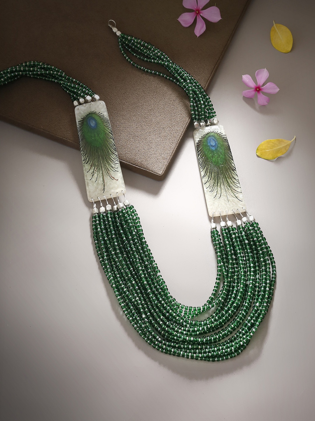 

Bamboo Tree Jewels Green Metal Handcrafted Necklace