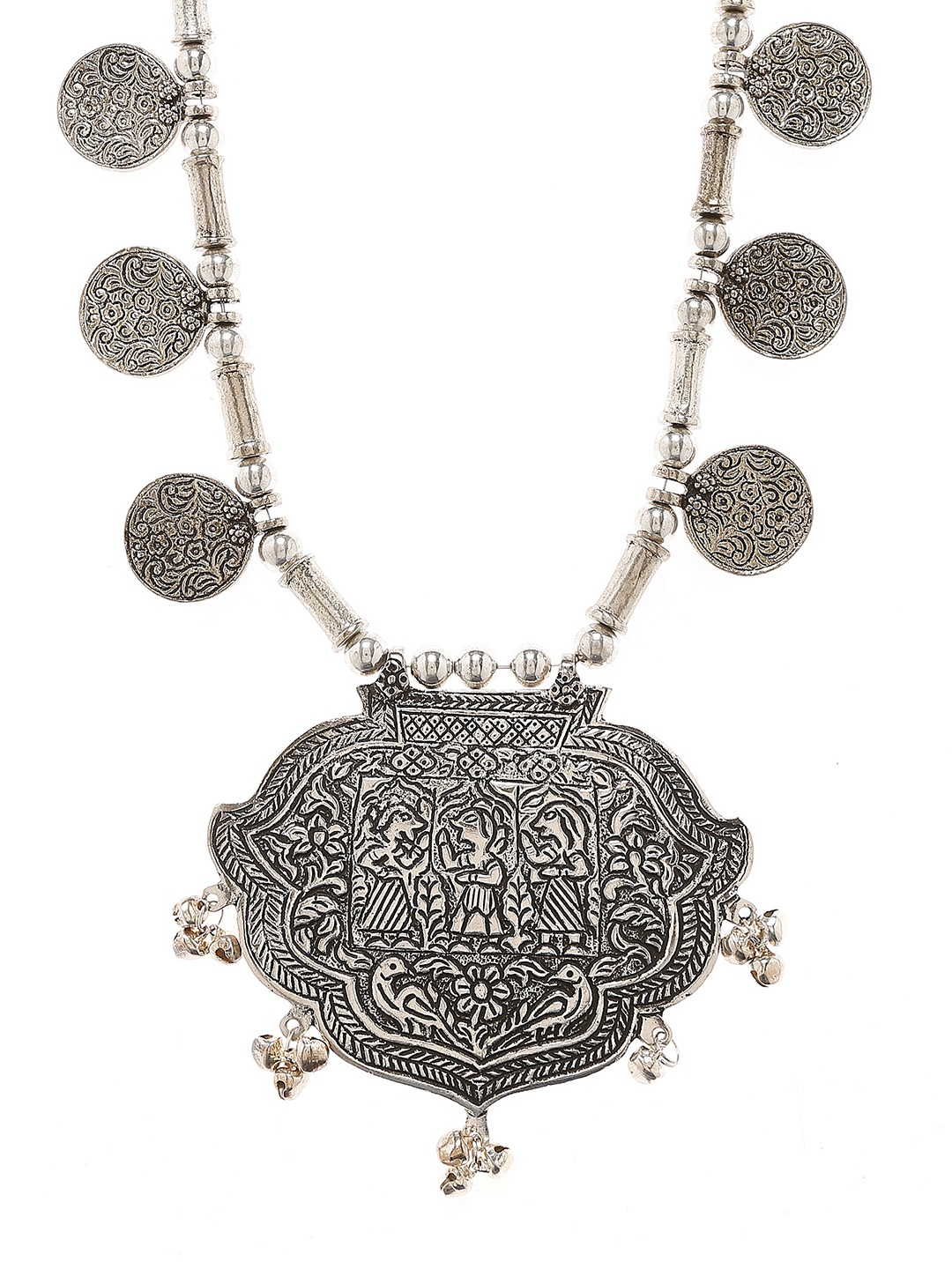

Bamboo Tree Jewels Oxidized Silver-Toned Handcrafted Necklace