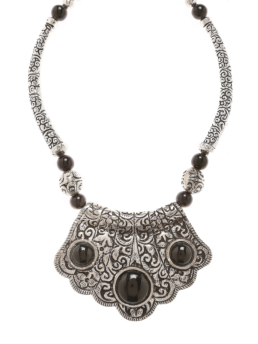 Bamboo Tree Silver-Toned Handcrafted Necklace