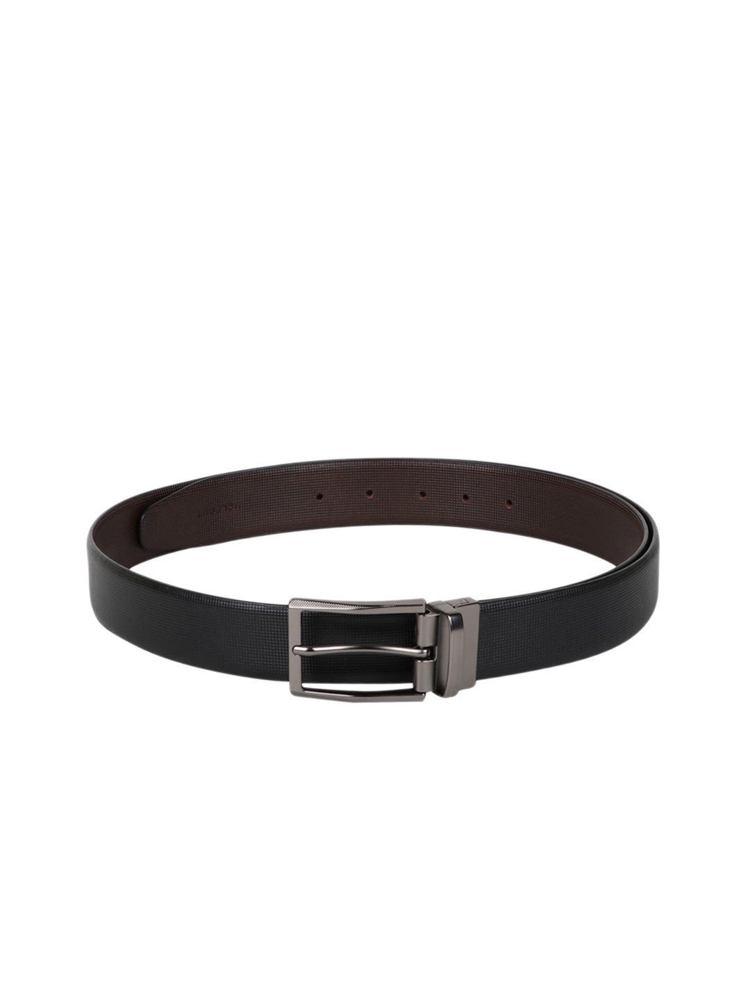 

WELBAWT Men Black & Brown Textured Reversible Belt