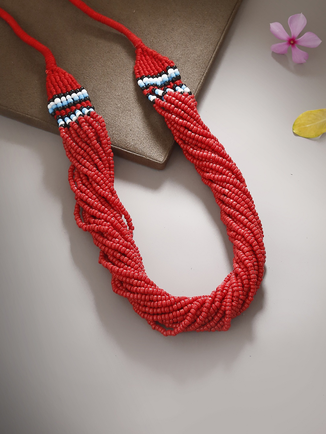 

Bamboo Tree Jewels Red Metal Handcrafted Necklace