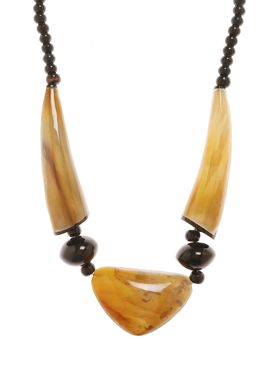 

Bamboo Tree Jewels Yellow & Brown Handcrafted Beaded Necklace