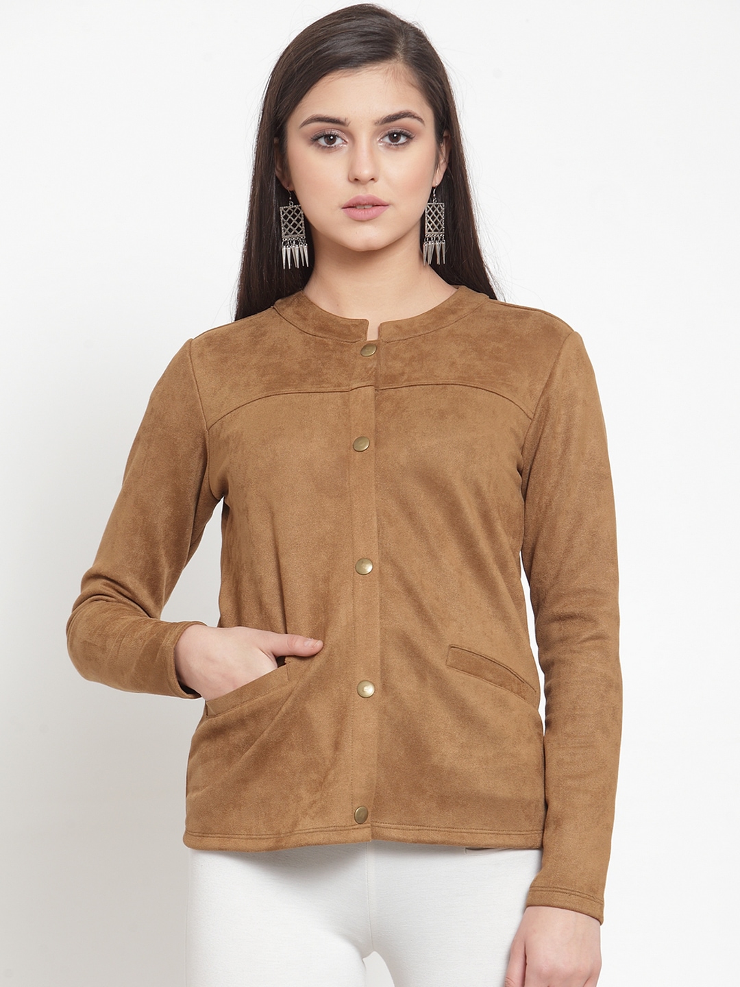 

KASSUALLY Women Brown Solid Tailored Jacket