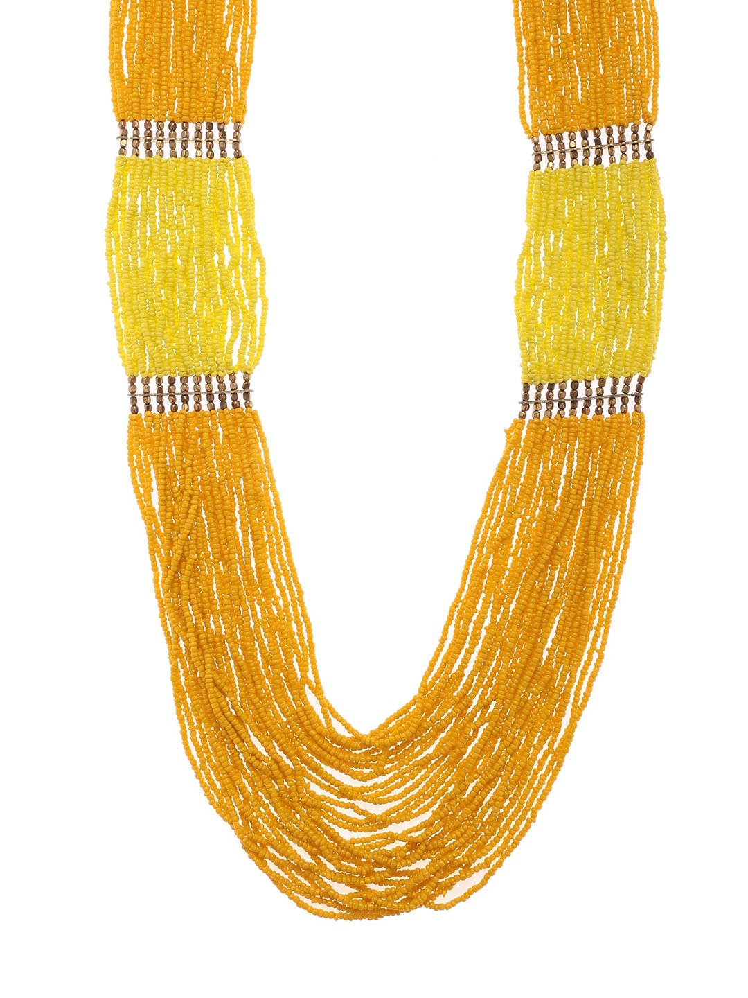 

Bamboo Tree Jewels Mustard Yellow Metal Handcrafted Necklace
