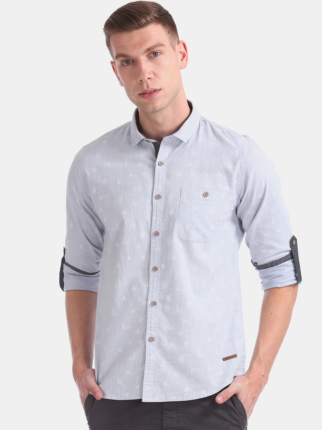 

Cherokee Men Blue Regular Fit Printed Casual Shirt