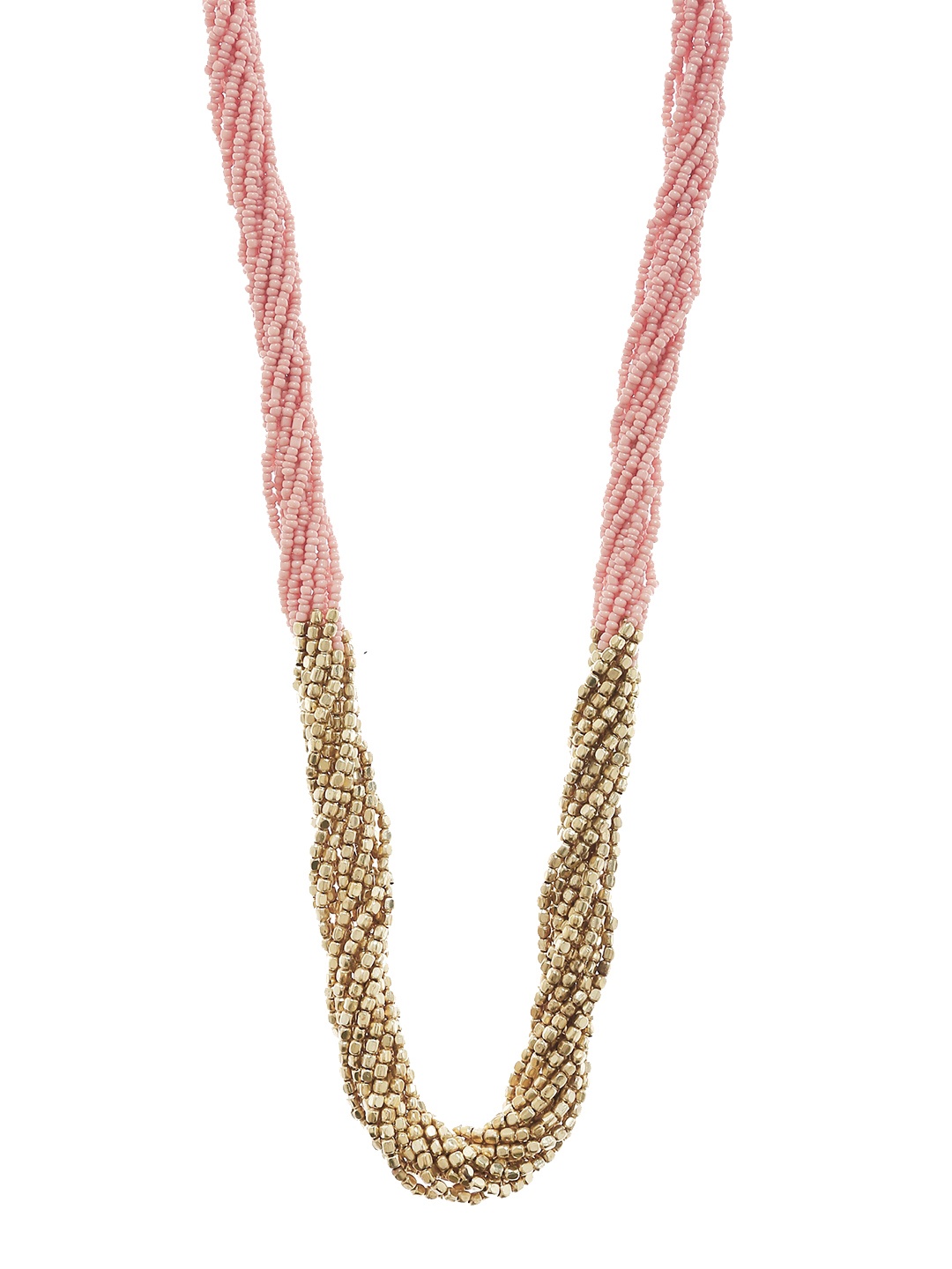 

Bamboo Tree Jewels Pink & Gold-Toned Metal Handcrafted Necklace