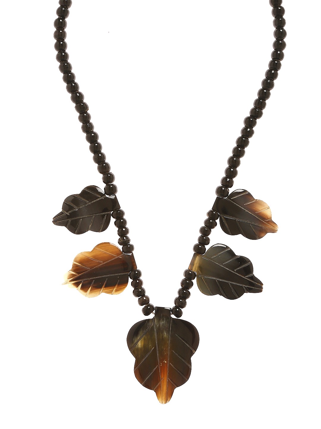 

Bamboo Tree Jewels Brown Handcrafted Beaded Necklace, Black