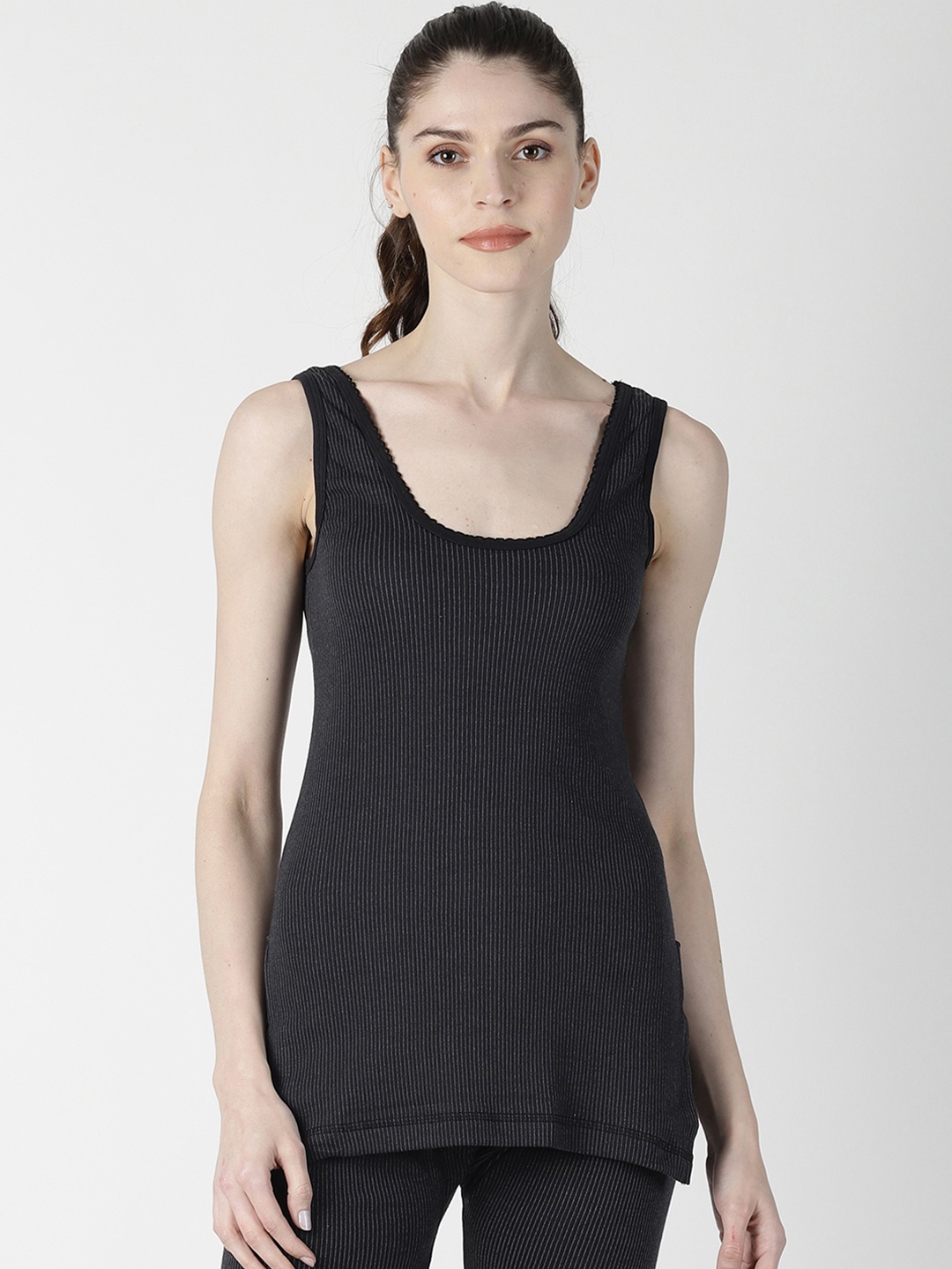 

Dollar Ultra Women Black Striped Thermal Top