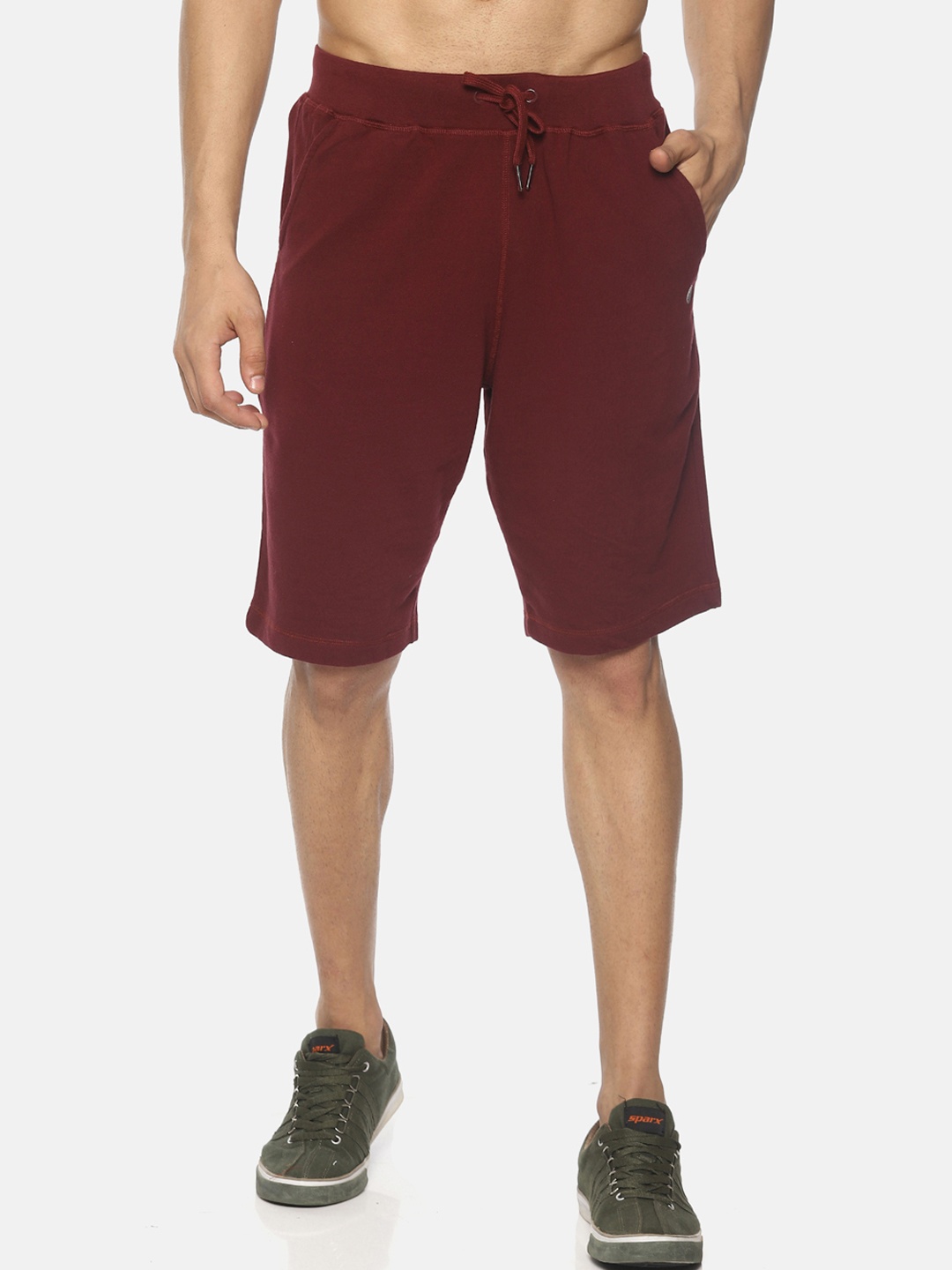 

Soul Space Men Maroon Solid Regular Fit Sports Shorts
