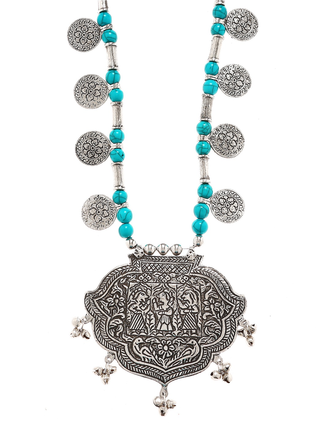 

Bamboo Tree Jewels Silver -Toned Alloy Handcrafted Necklace