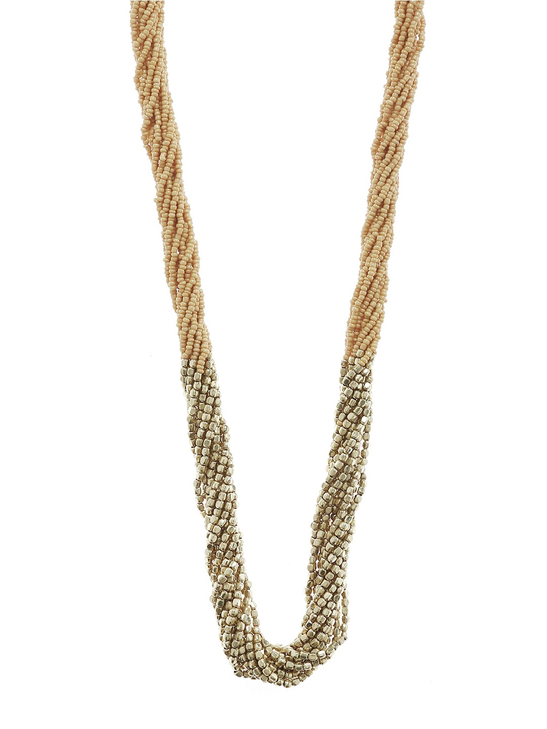 

Bamboo Tree Jewels Beige & Gold-Toned Metal Handcrafted Necklace