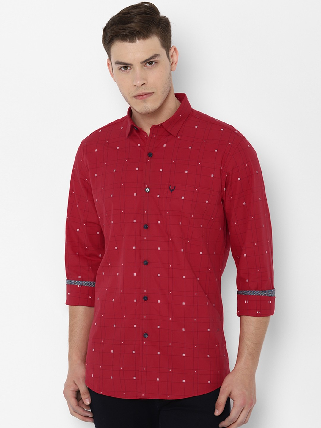 

Allen Solly Men Red Slim Fit Checked Casual Shirt