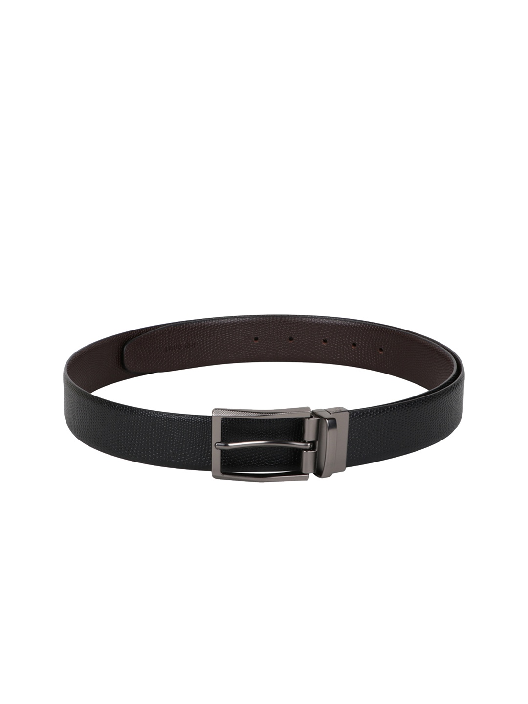 

WELBAWT Men Black & Brown Textured Reversible Belt