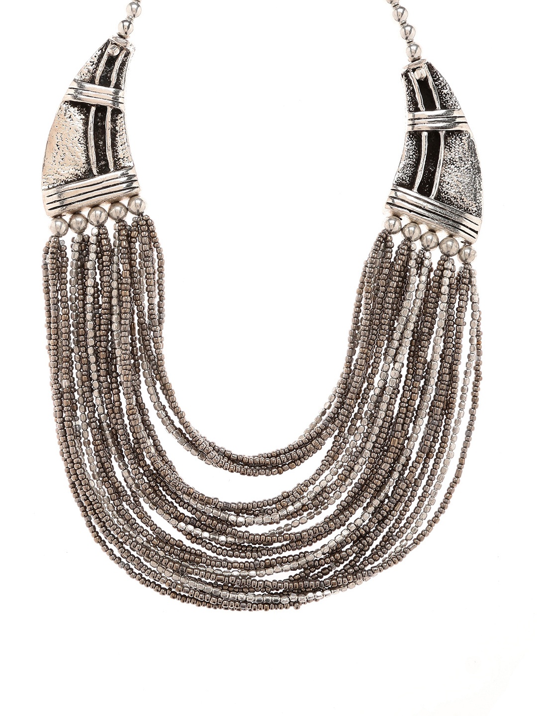 

Bamboo Tree Jewels Oxidized Silver-Toned Handcrafted Necklace