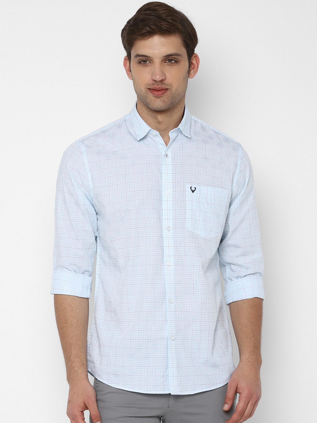 

Allen Solly Men Blue Slim Fit Checked Casual Shirt