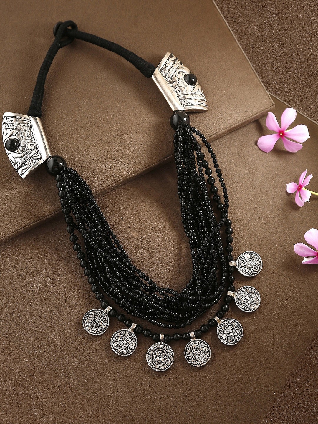 Bamboo Tree Jewels Black Alloy Handcrafted Necklace
