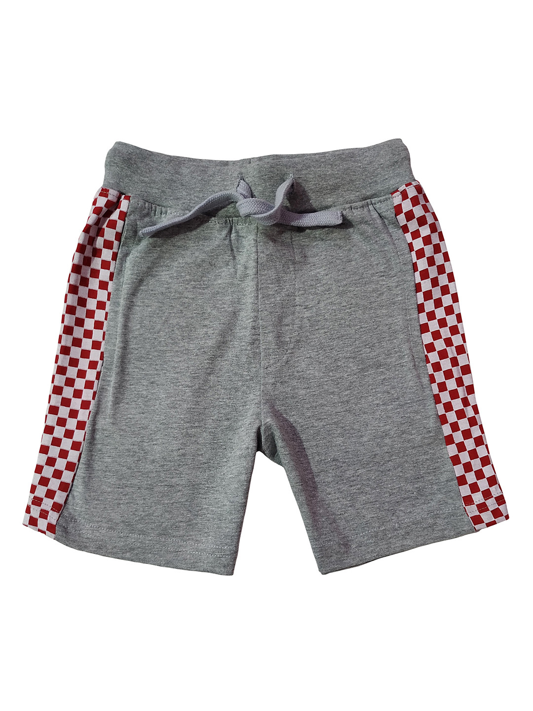 

KiddoPanti Boys Grey Melange Checked Regular Shorts