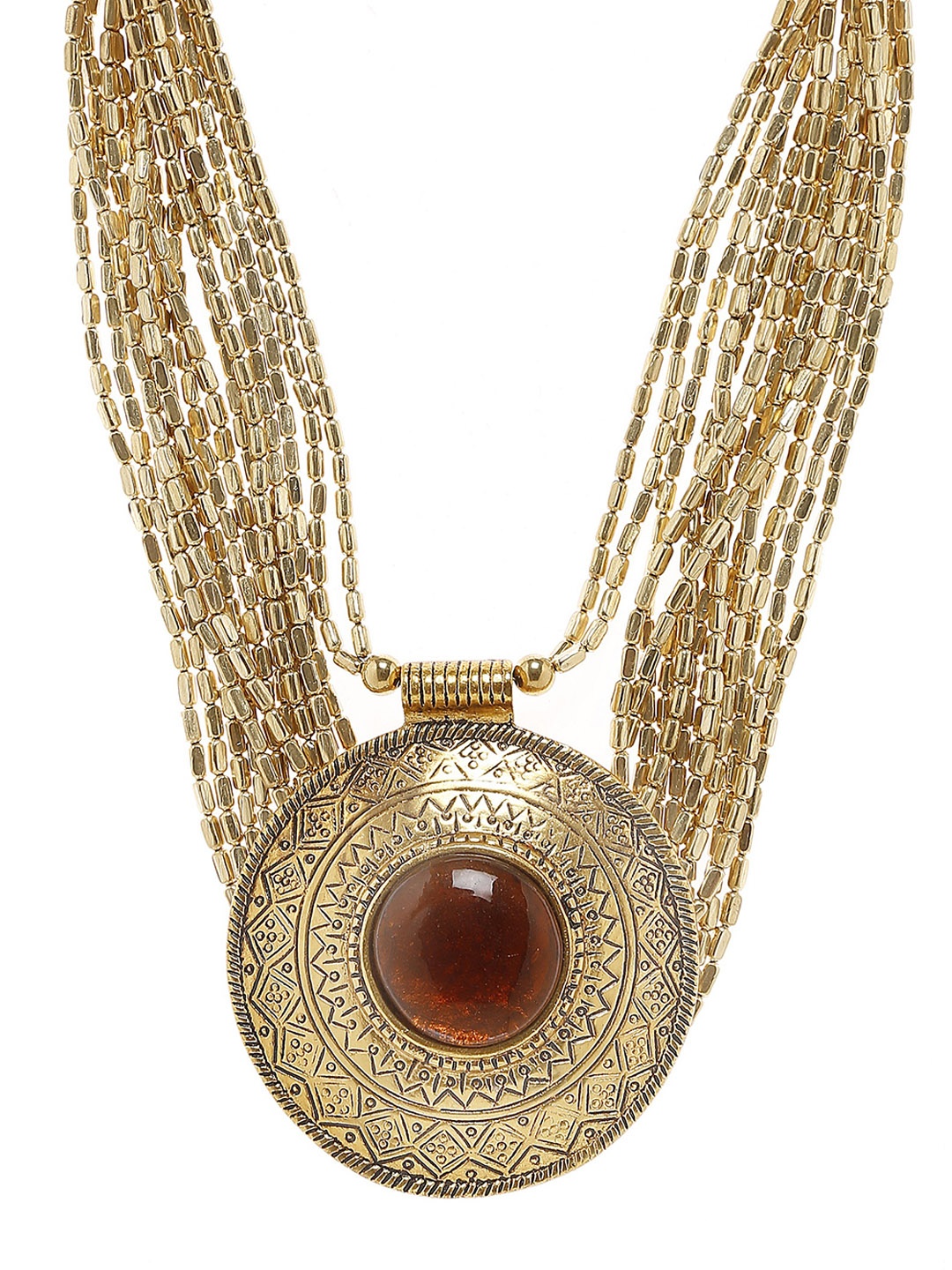 

Bamboo Tree Jewels Antique Gold-Toned Handcrafted Necklace
