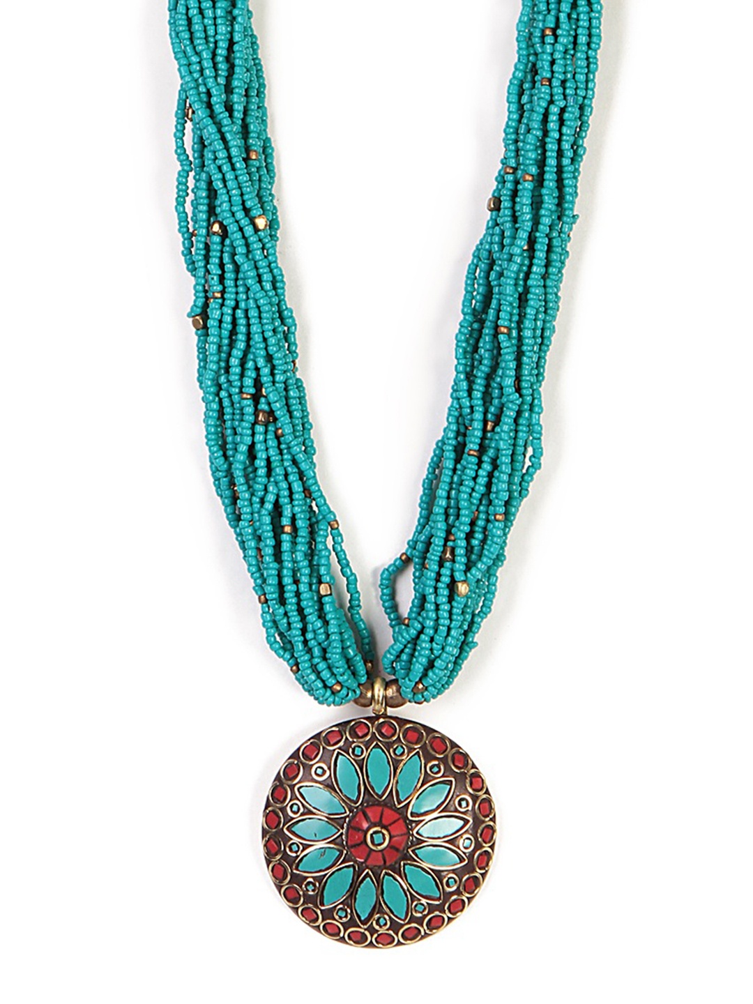 

Bamboo Tree Jewels Green Metal Handcrafted Necklace