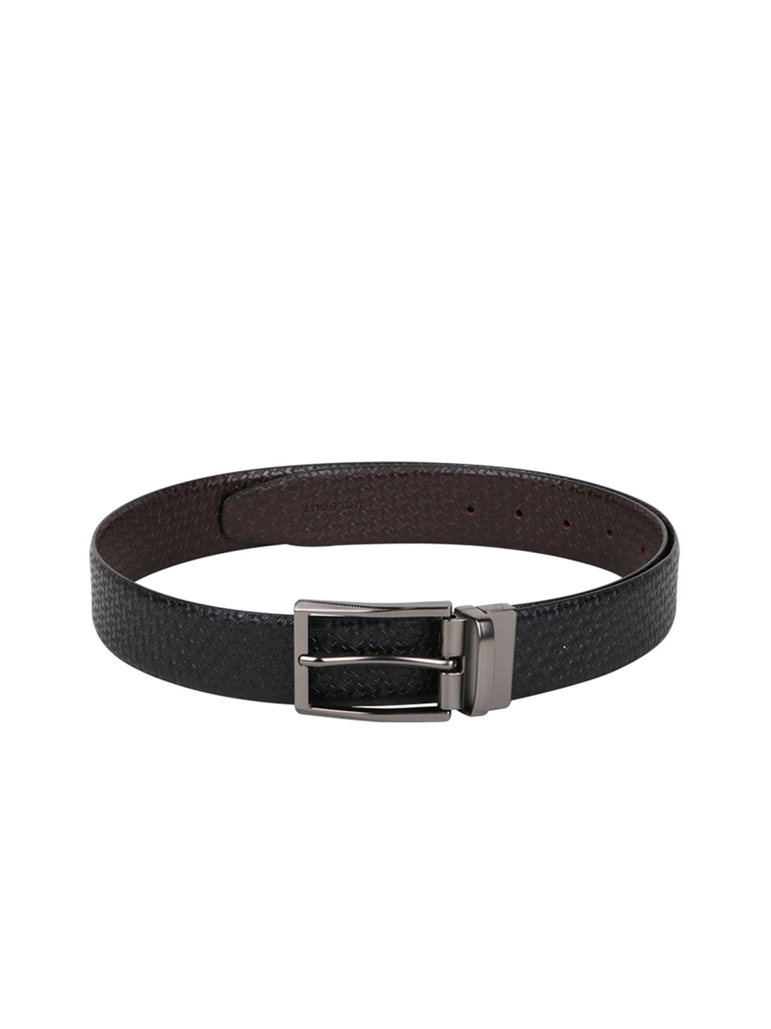 

WELBAWT Men Black & Brown Textured Reversible Belt