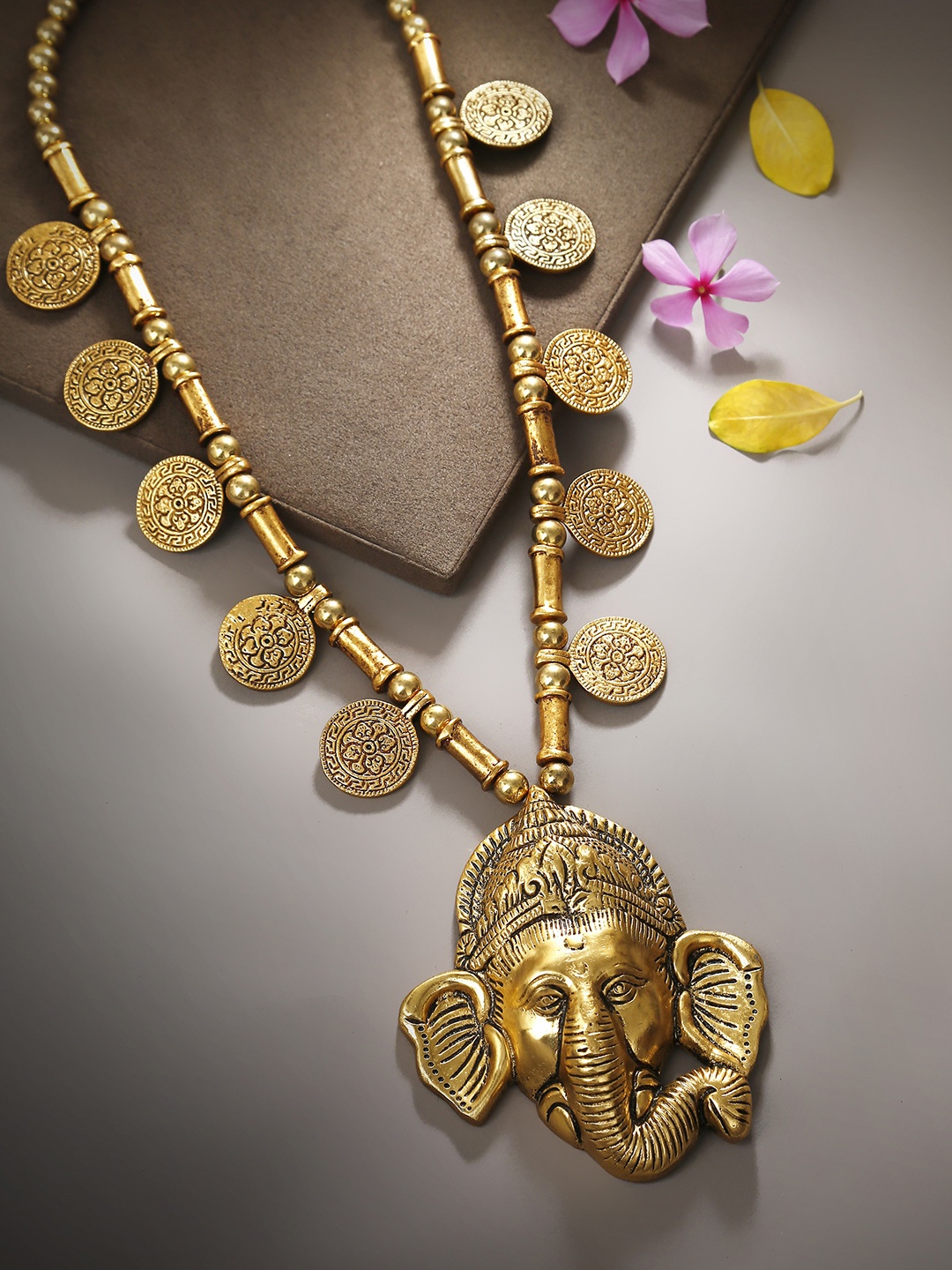 Bamboo Tree Gold-Toned Handcrafted Necklace