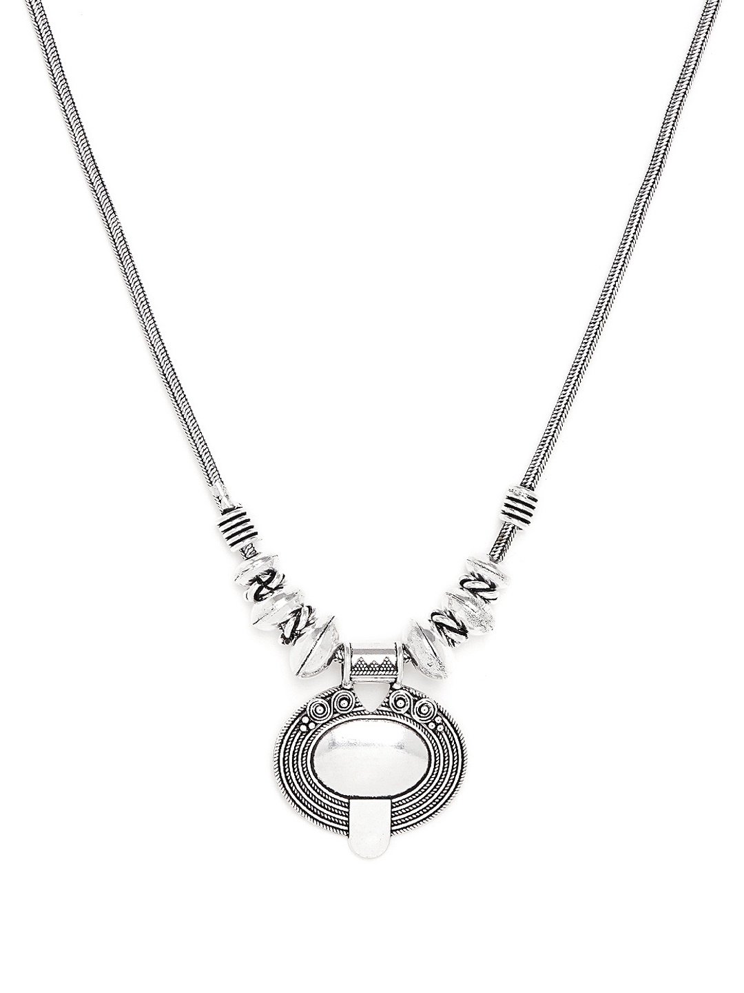 

Bamboo Tree Jewels Silver-Toned Alloy Handcrafted Necklace