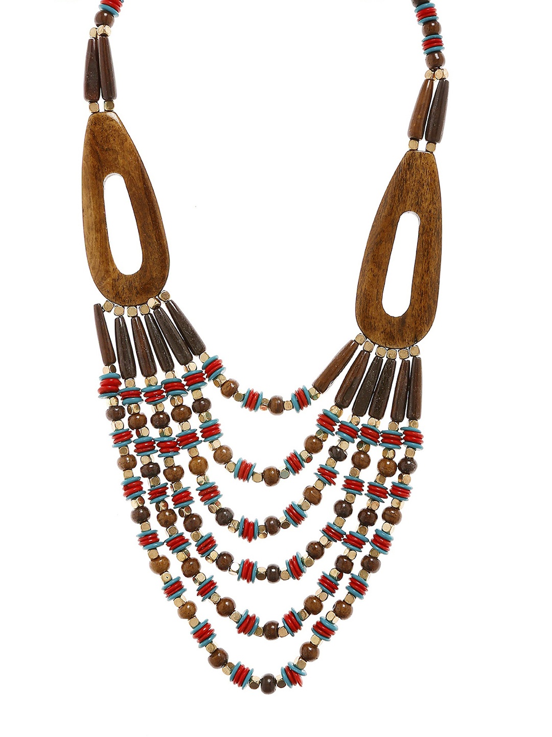 

Bamboo Tree Jewels Brown & Red Handcrafted Beaded Necklace