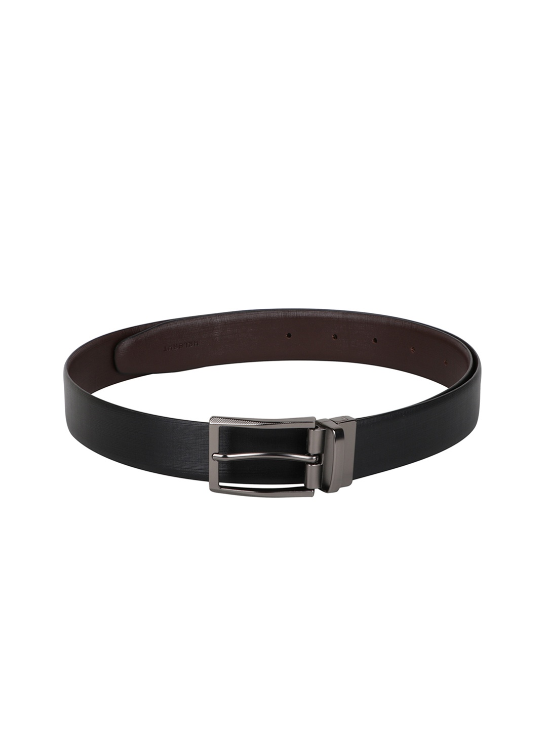 

WELBAWT Men Black & Brown Textured Reversible Belt