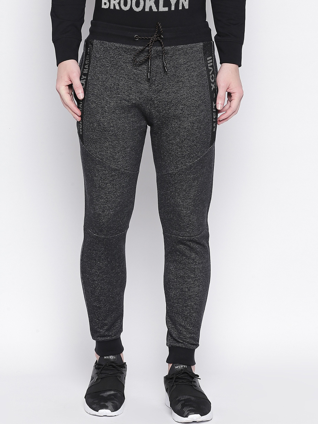 

Mufti Men Black Solid Slim-Fit Joggers