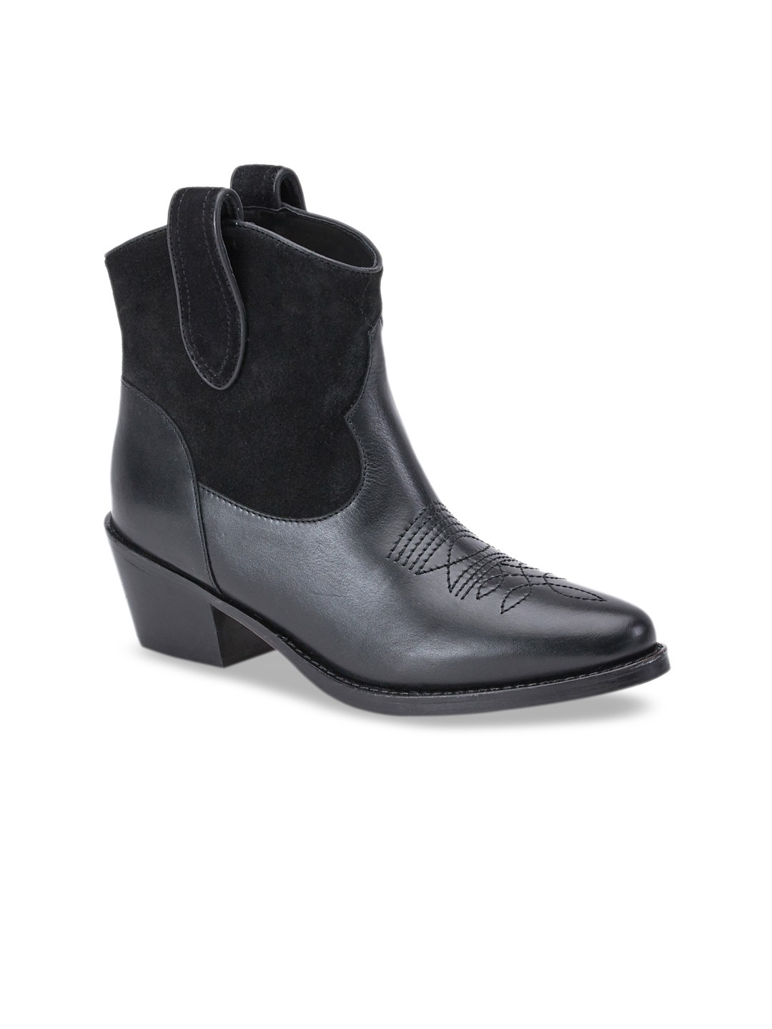 

Saint G Women Black Solid Heeled Boots