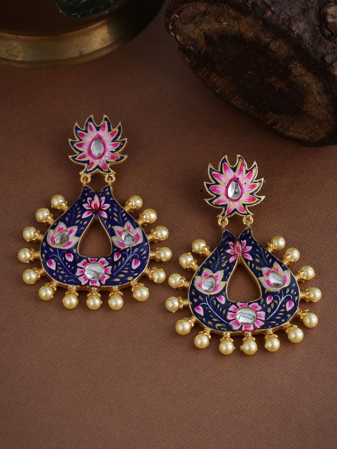 

Tistabene Blue & Pink Contemporary Drop Earrings