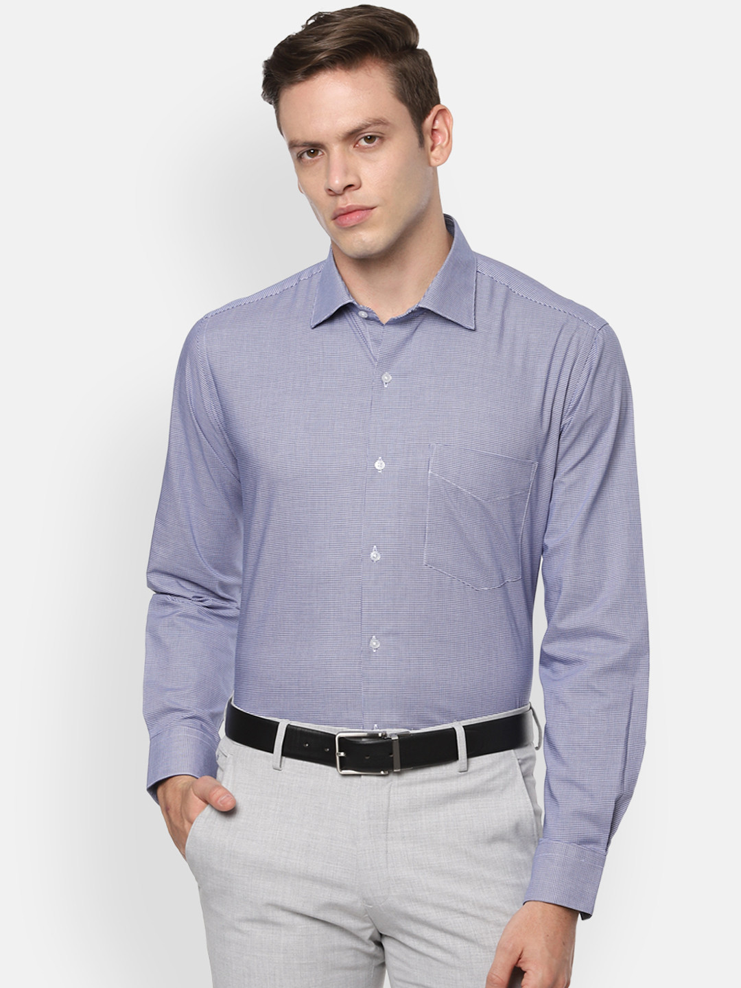 

Van Heusen Men Blue Regular Fit Printed Formal Shirt
