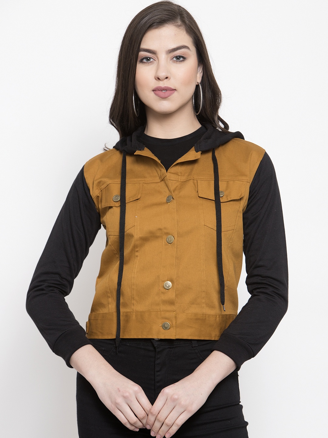

VOXATI Women Mustard Yellow Solid Tailored Jacket