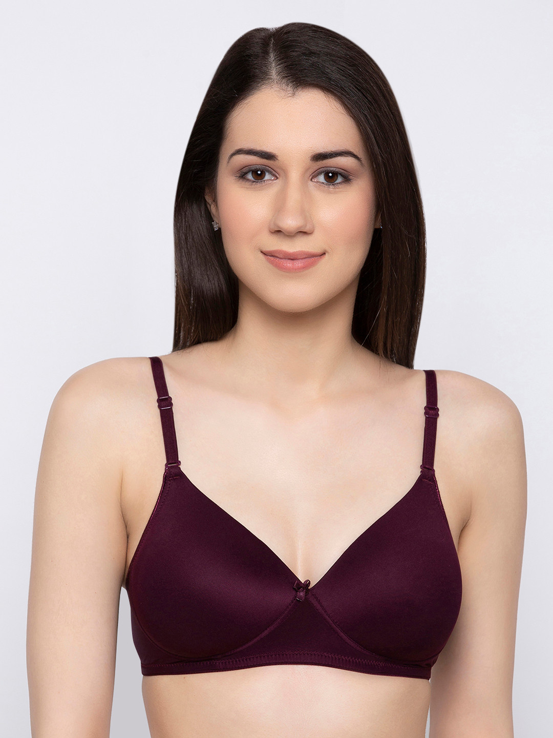 

Candyskin Burgundy Solid Non-Wired Lightly Padded Everyday Bra CSB552