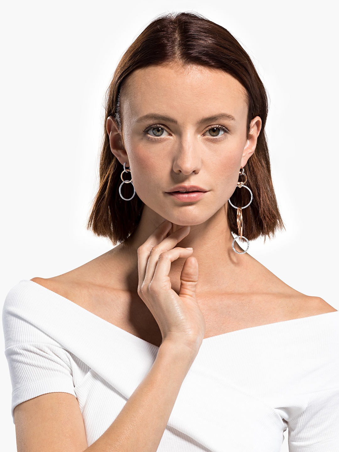 

SWAROVSKI White Contemporary Hoop Earrings