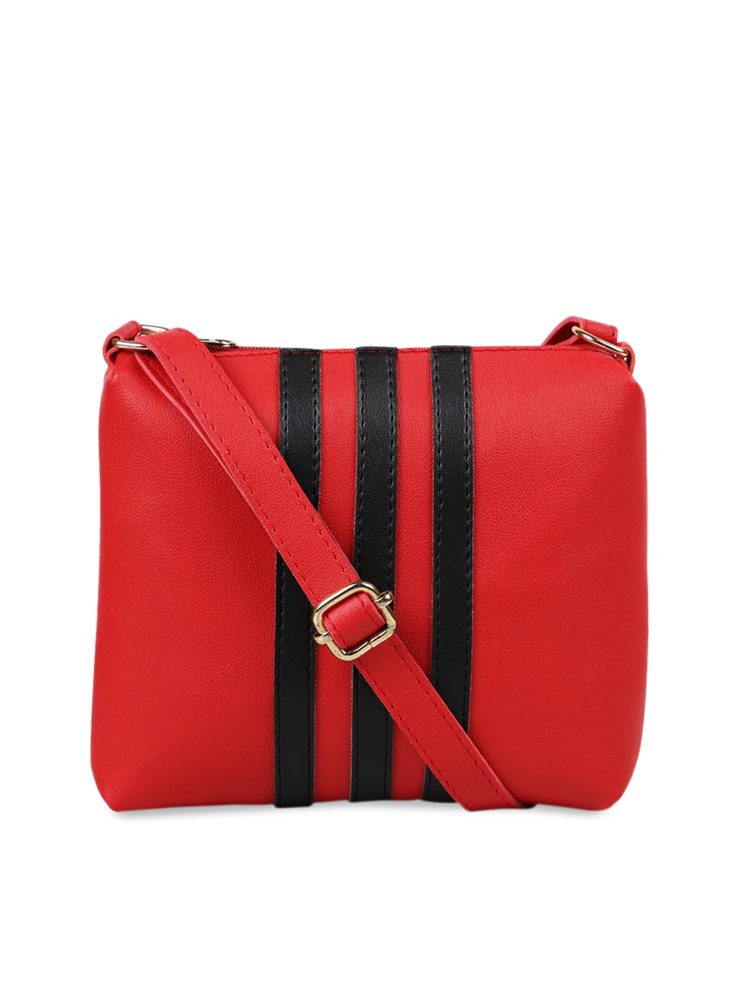 

Bagsy Malone Red & Black Striped Sling Bag