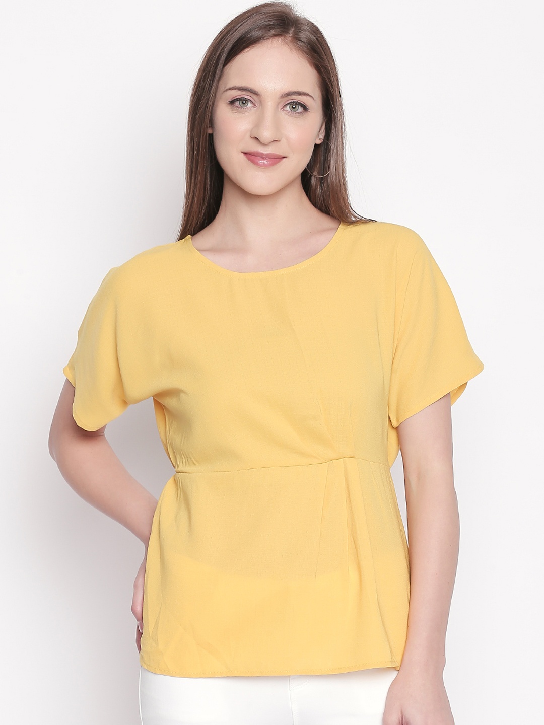 

Honey by Pantaloons Women Yellow Solid Top