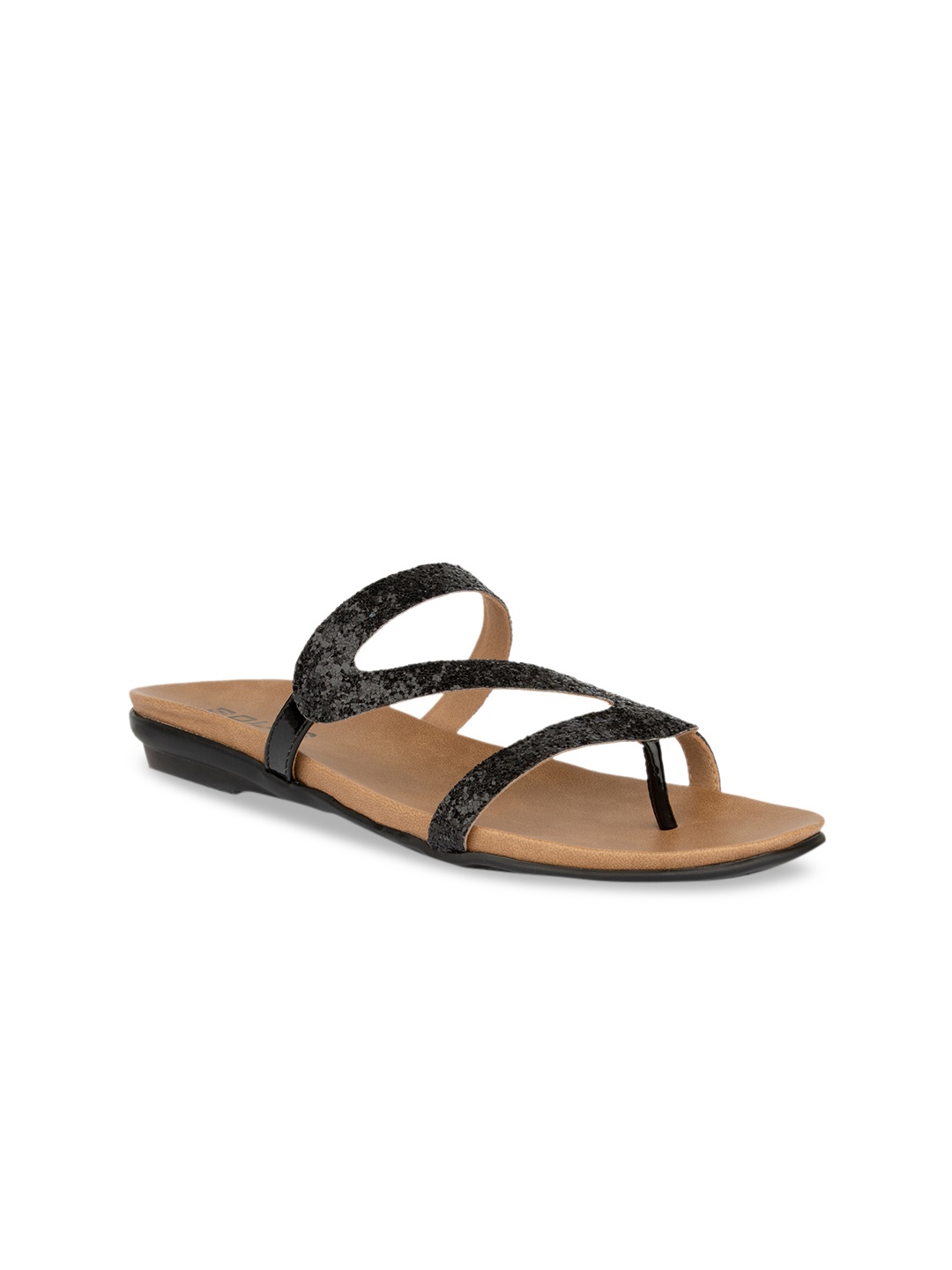

SOLES Women Black Solid One Toe Flats