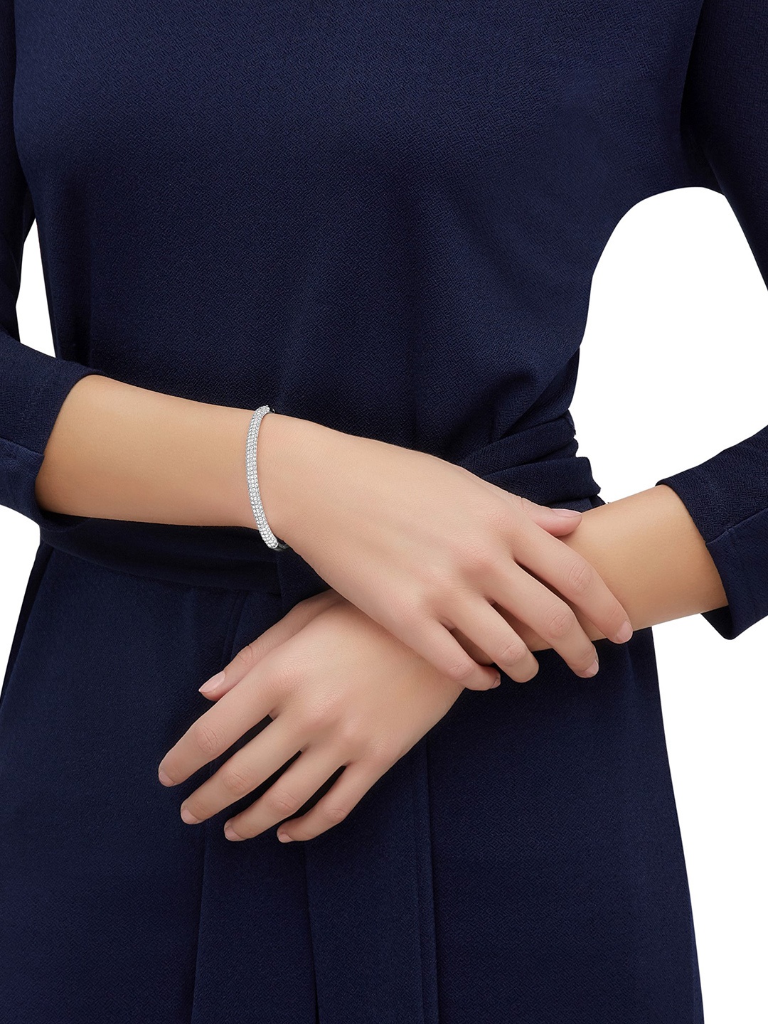 

SWAROVSKI White Rhodium-Plated Crystal-Studded Bangle