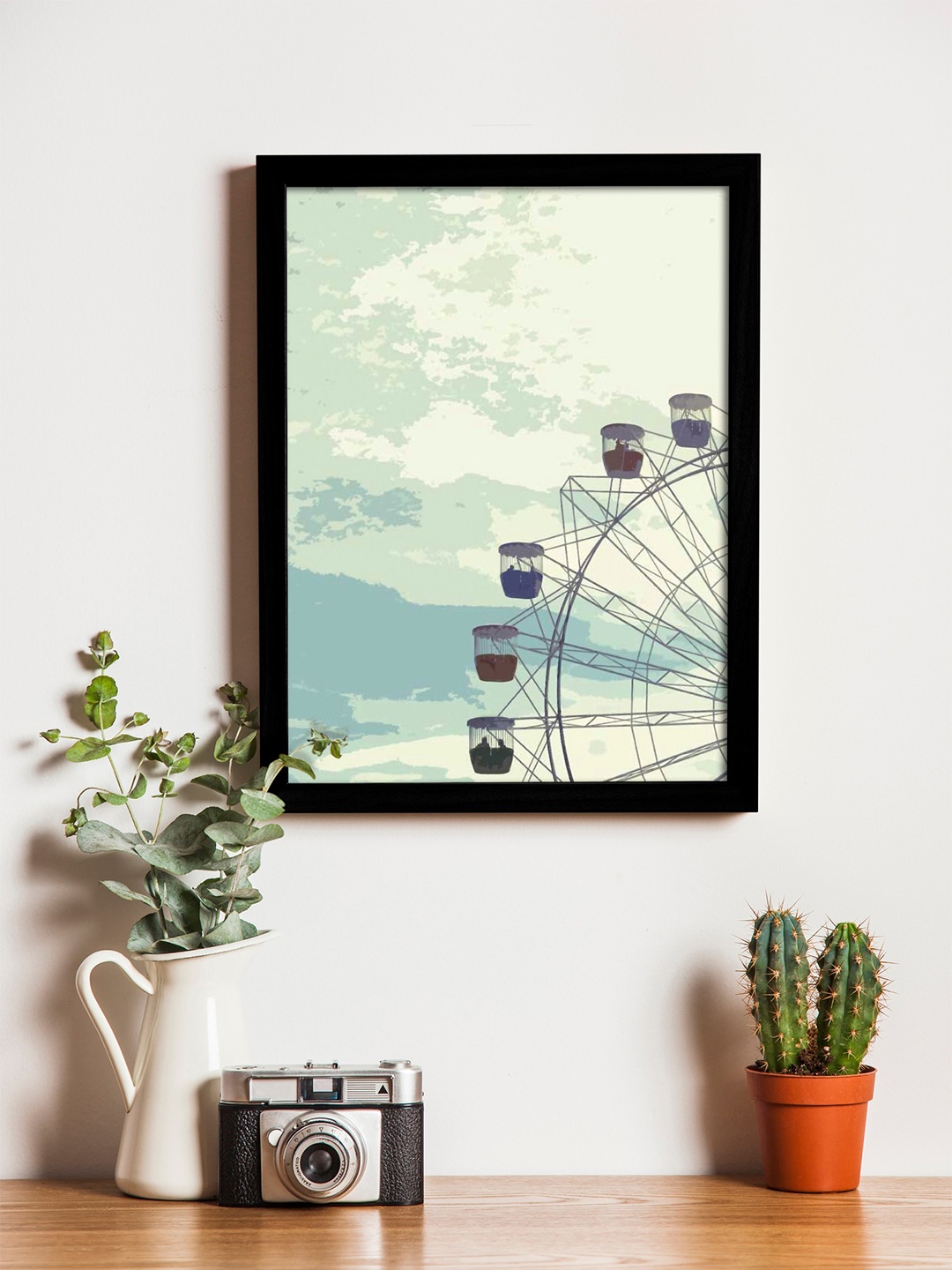 

Art Street White & Blue Printed Synthetic Wood Framed Individual Wall Art