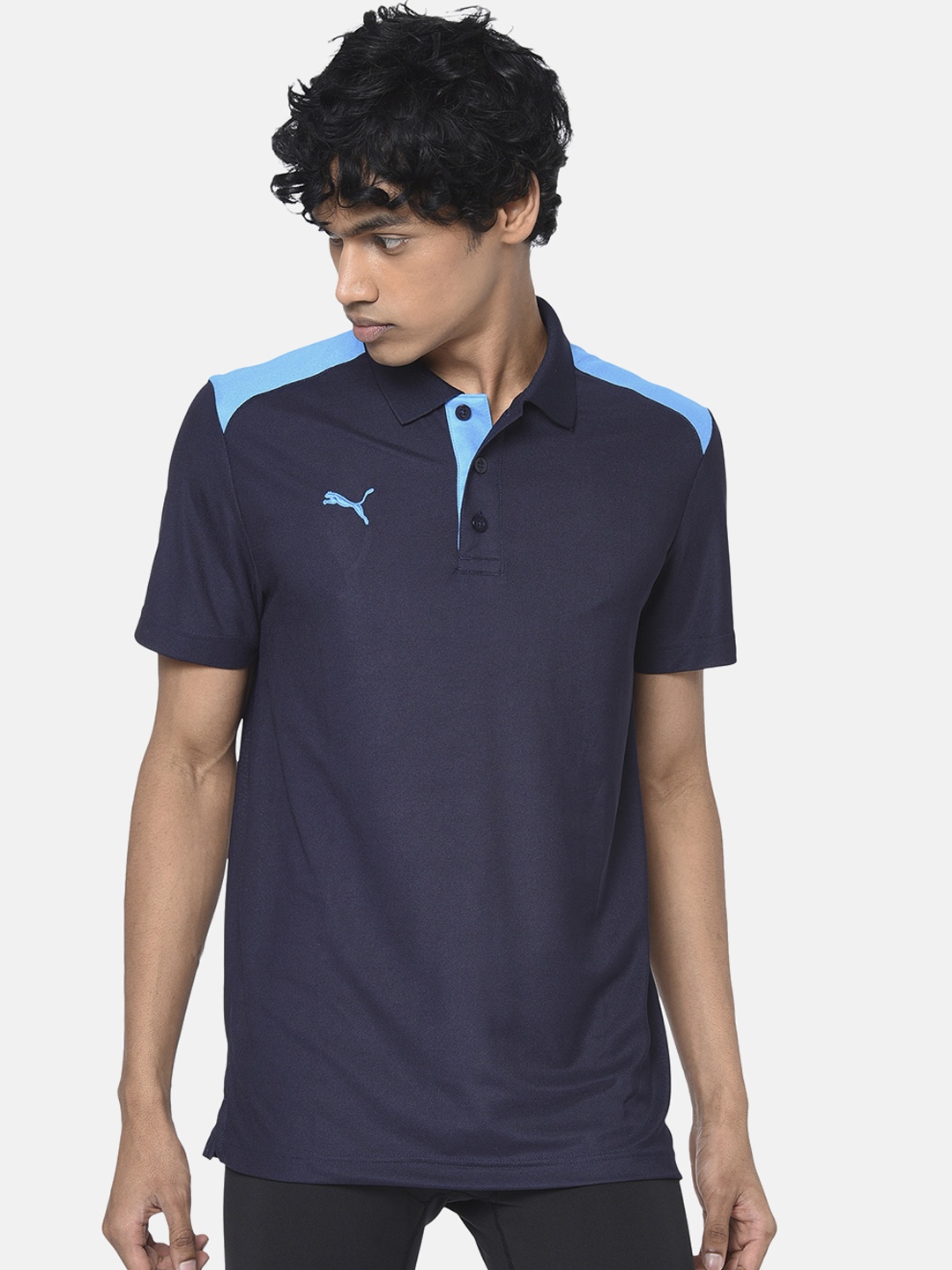 

Puma Men Navy Blue Solid Polo Collar T-shirt