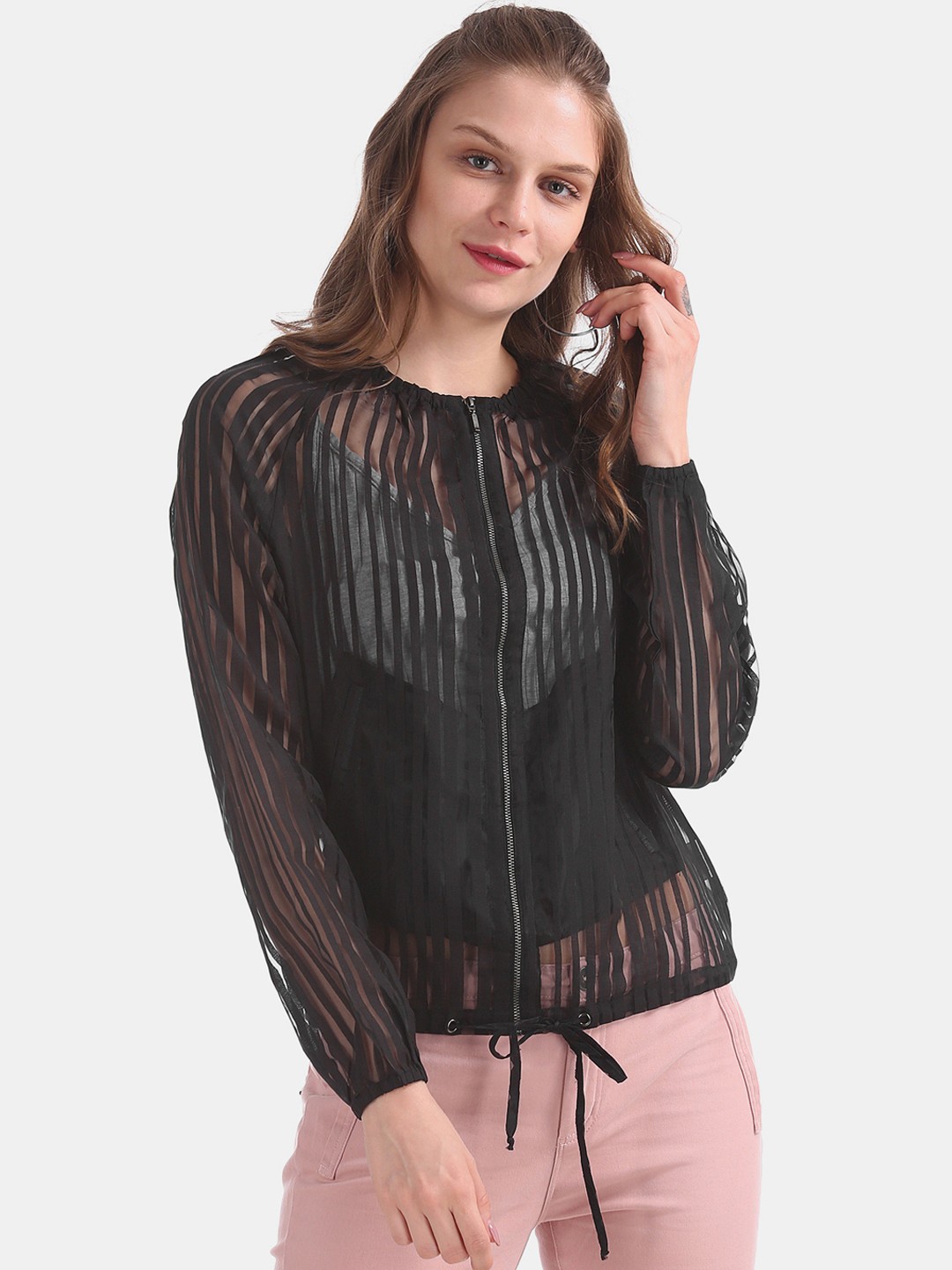 

Sugr Women Black Solid Tailored Jacket